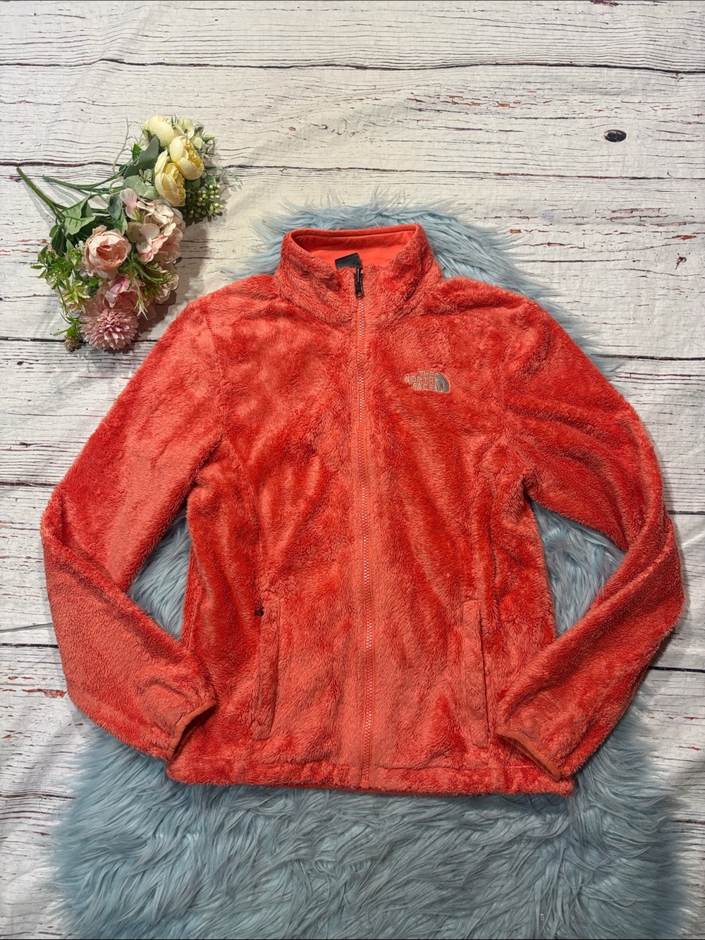 The North Face Orange Osito Fleece Zip Front Jacket